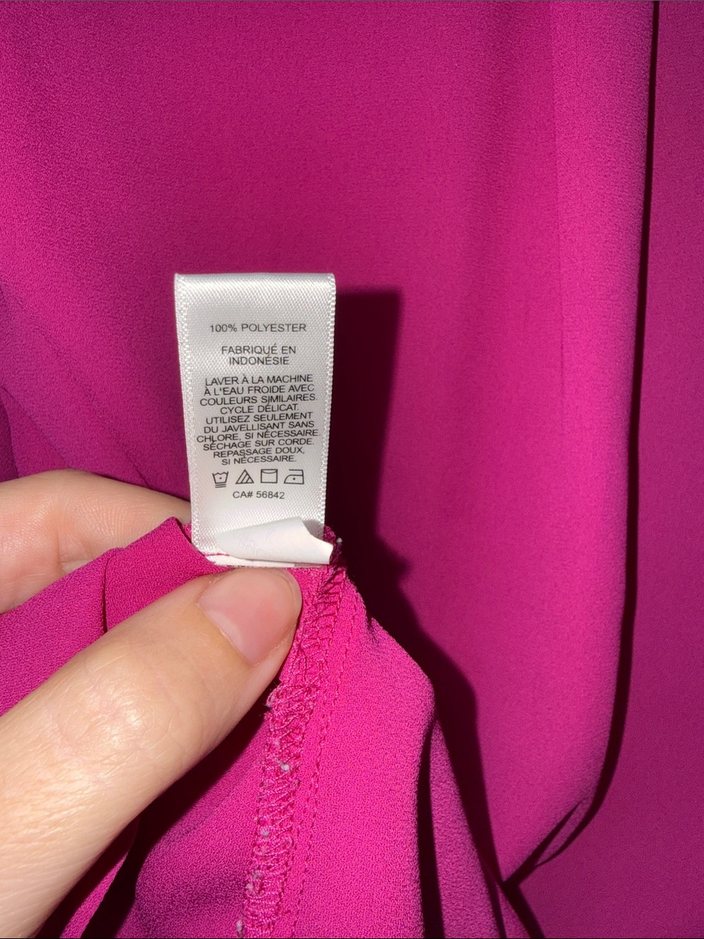 Express Fuchsia Button-Front Blouse - Picture 5 of 5
